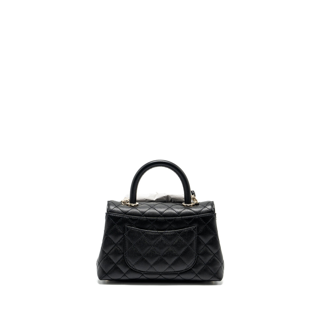 Chanel Small Coco Handle Caviar black L (microchip)