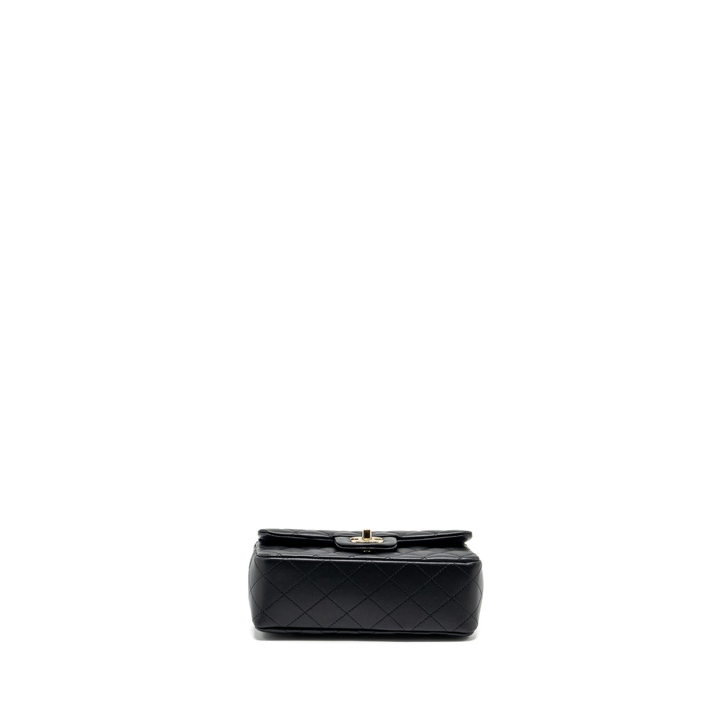 Chanel Top Handle Mini Rectangular Flap Bag Lambskin Black L (Microchip)