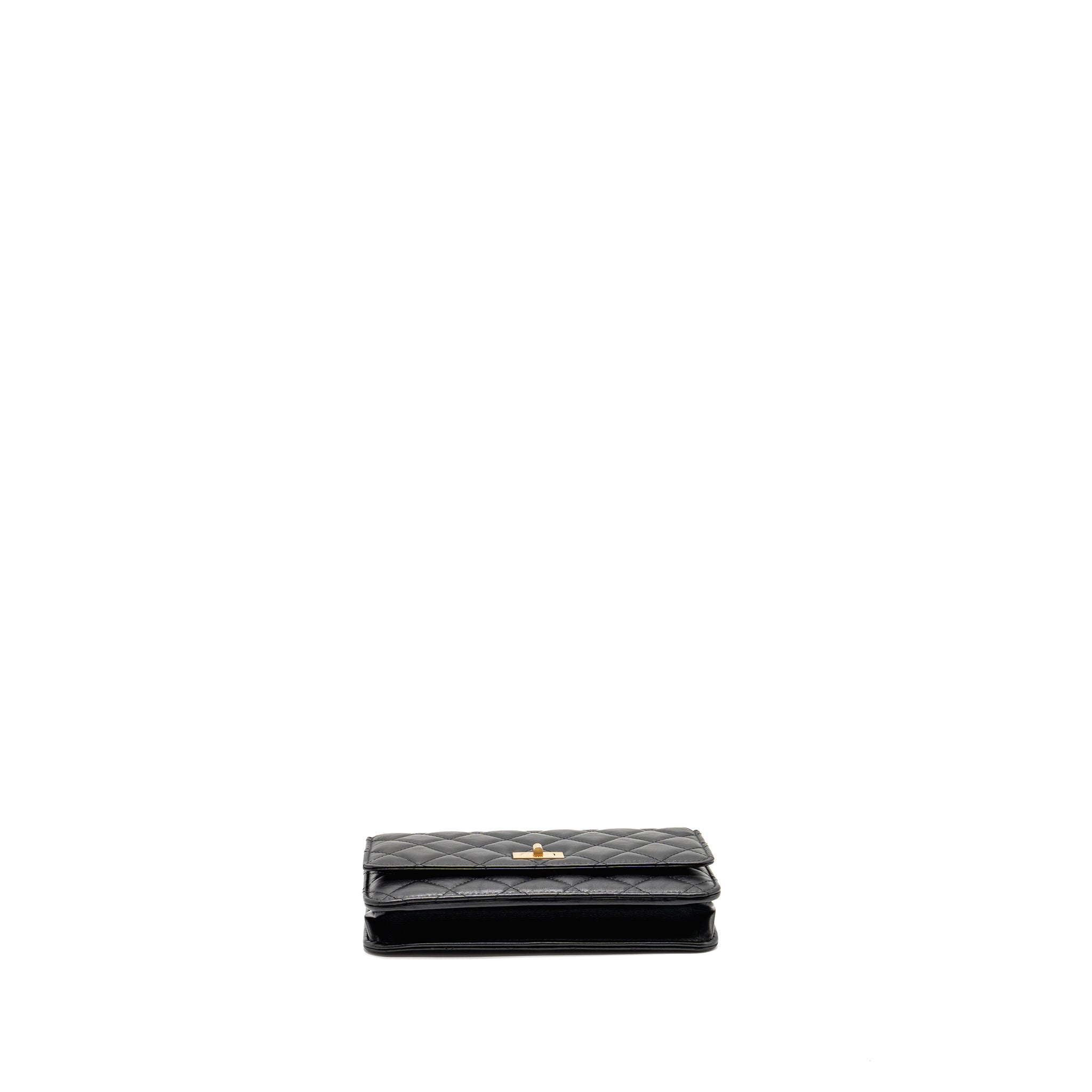 Chanel 2.55 Reissue Wallet on Chain Lambskin Black  (Microchip)