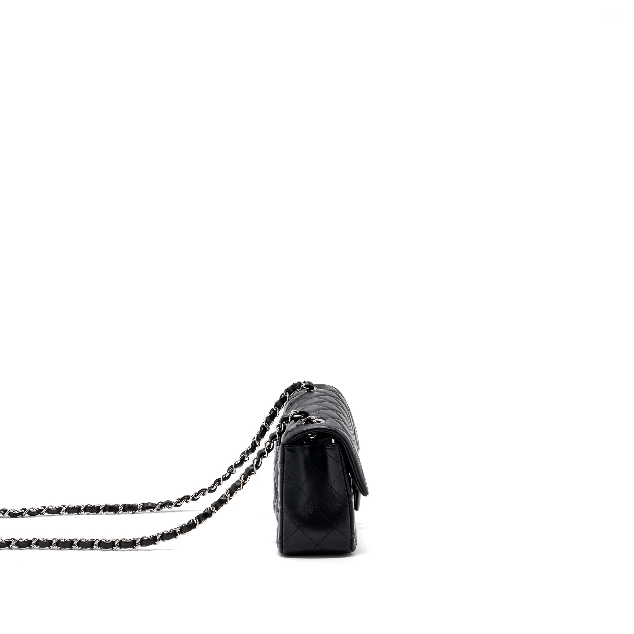 Chanel mini rectangular flap bag lambskin black  (MICROCHIP)