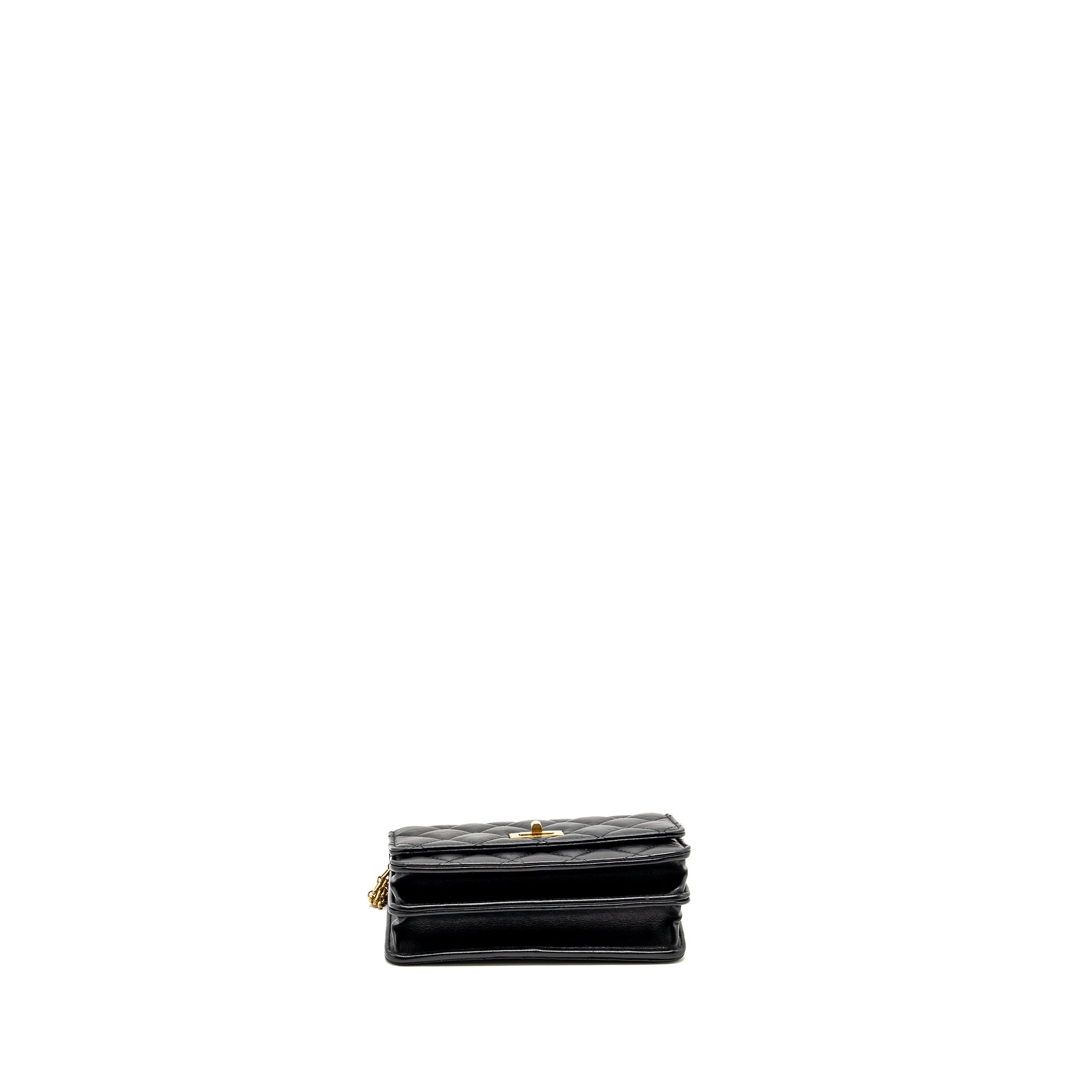 CHANEL Mini 2.55 Reissue Wallet On Chain Aged Calfskin Black  (Microchip)