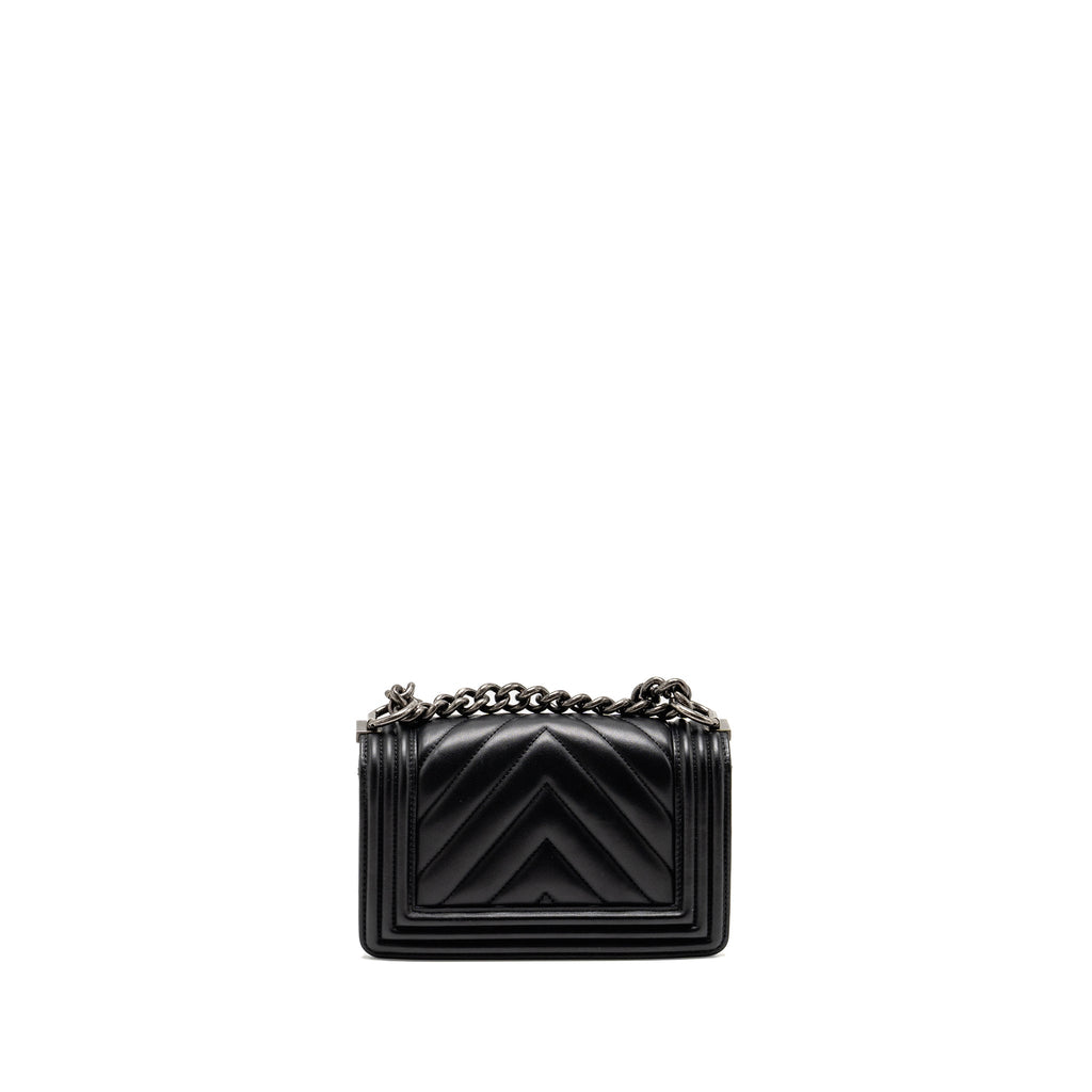 Chanel Small Boy Bag Lambskin Black Ruthenium