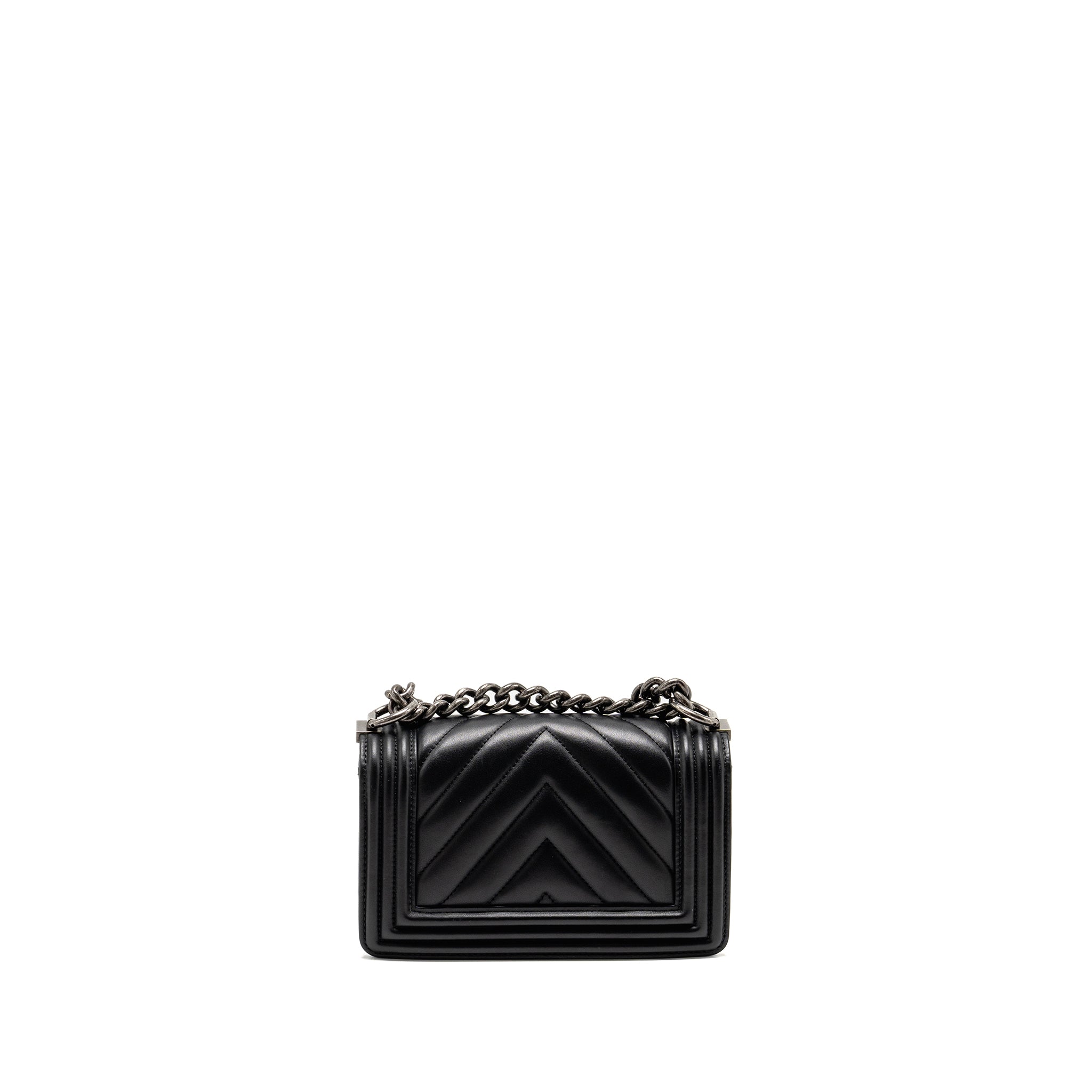 Chanel Small Boy Bag Lambskin Black Ruthenium