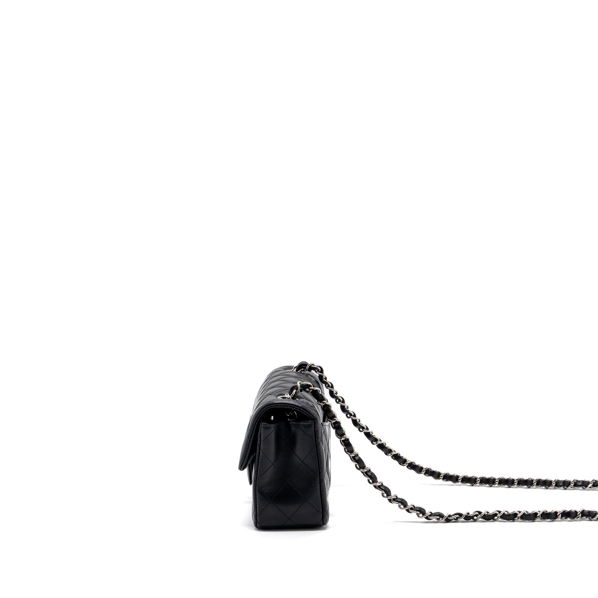 Chanel mini rectangular flap bag lambskin black  (MICROCHIP)