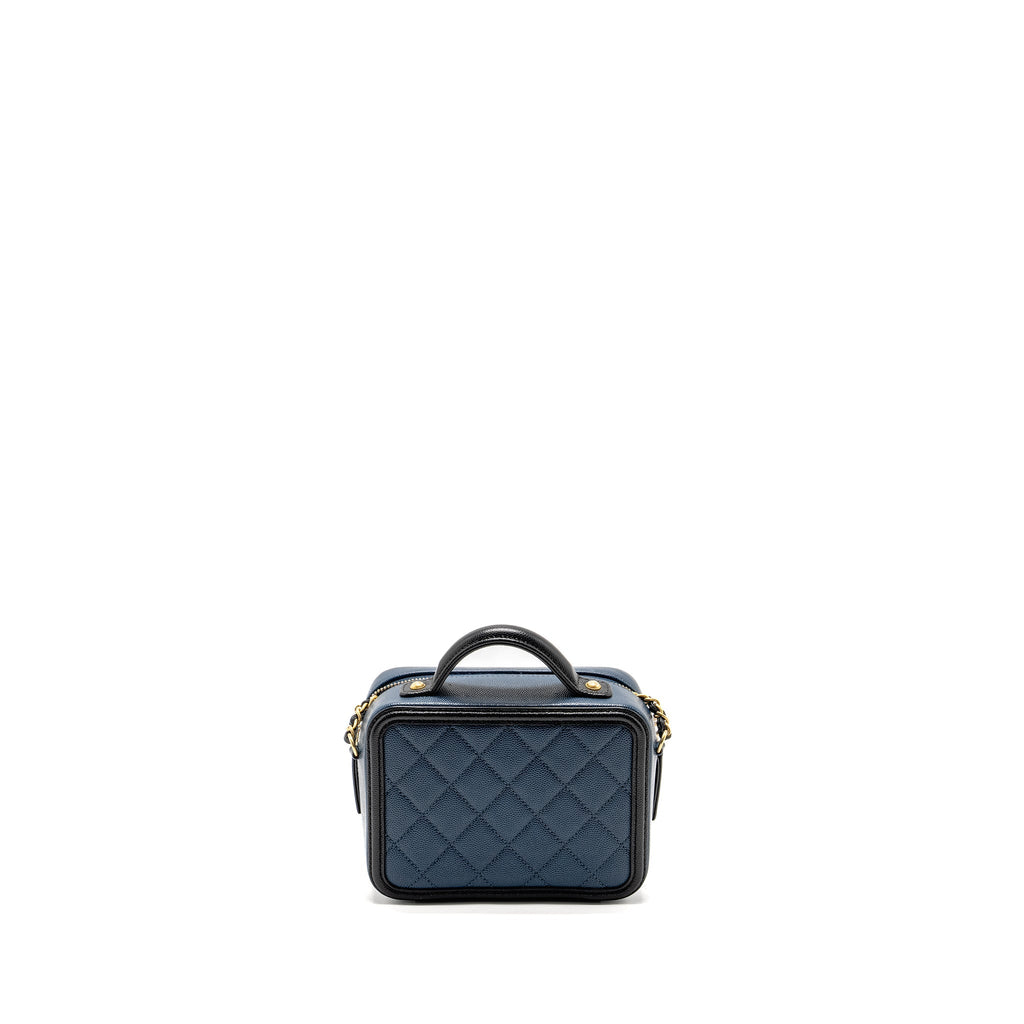 Chanel Small Filigree Vanity Camera Bag Caviar Navy/Black
