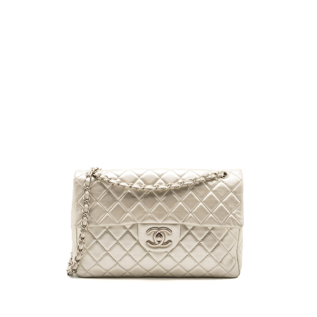 Chanel Classic Quilted Flap Bag Lambskin Metallic Pale Gold