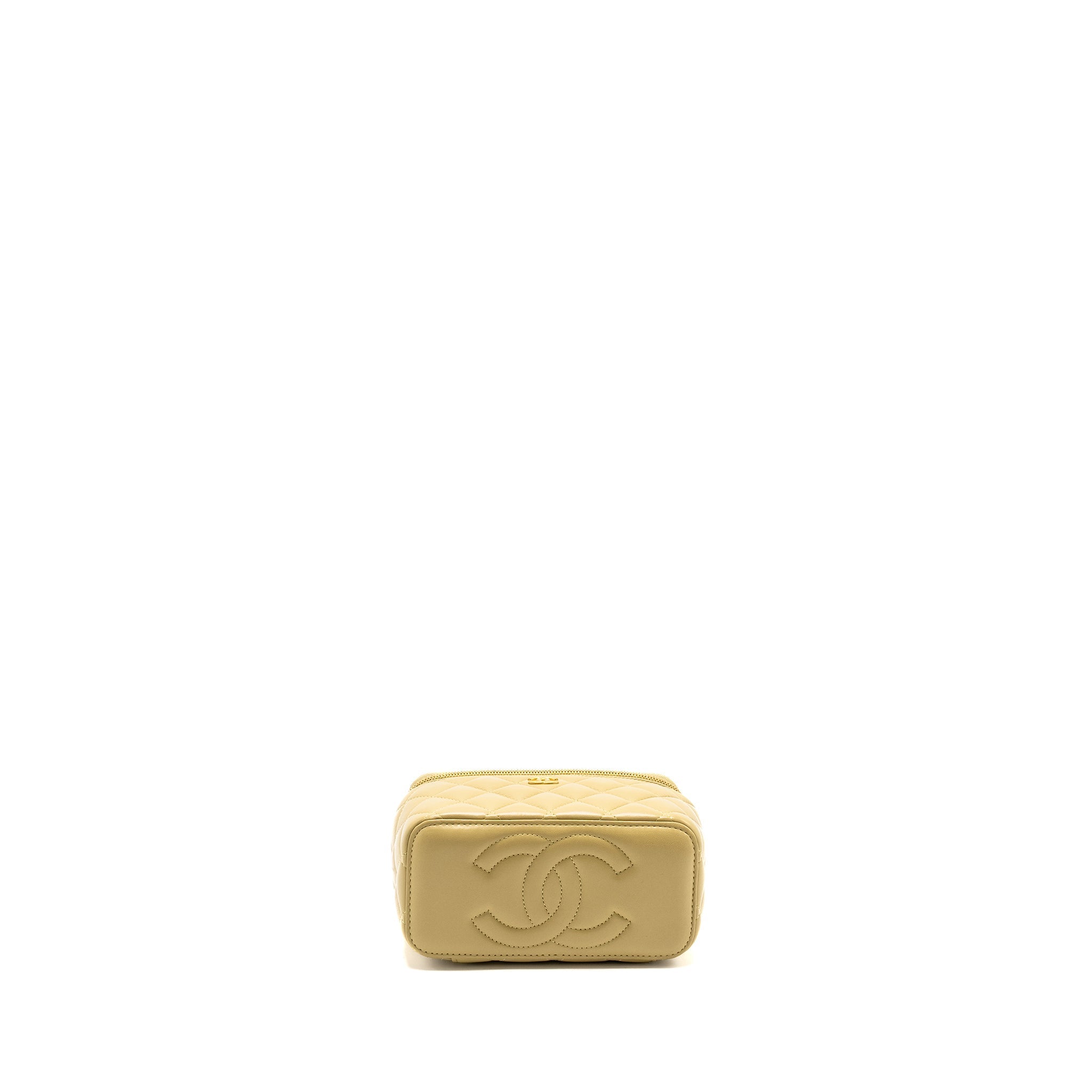 Chanel Coco Letter Long Vanity With Chain Lambskin Green  (Microchip)