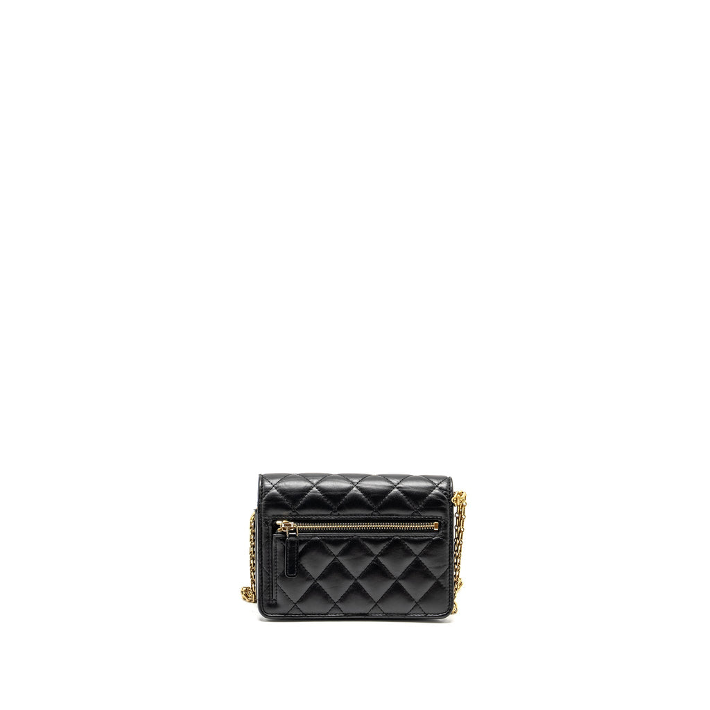 CHANEL Mini 2.55 Reissue Wallet On Chain Aged Calfskin Black  (Microchip)