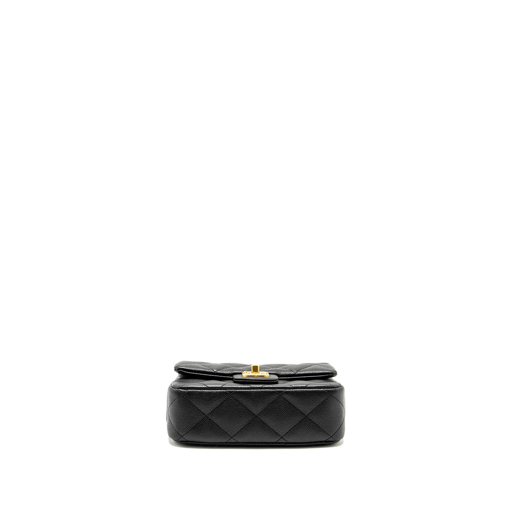 Chanel Coco Love Flap Bag with Adjustable Chain Caviar Black  (Microchip)