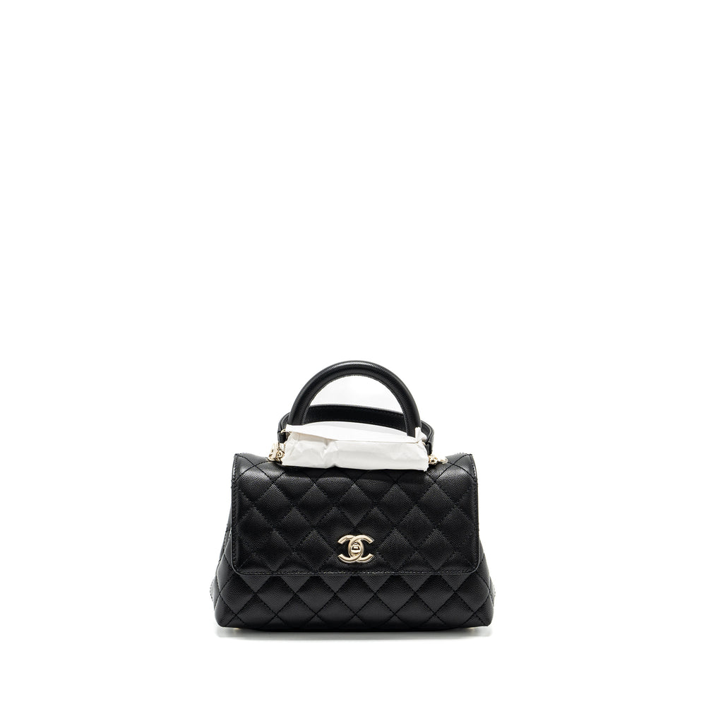 Chanel Small Coco Handle Caviar black L (microchip)