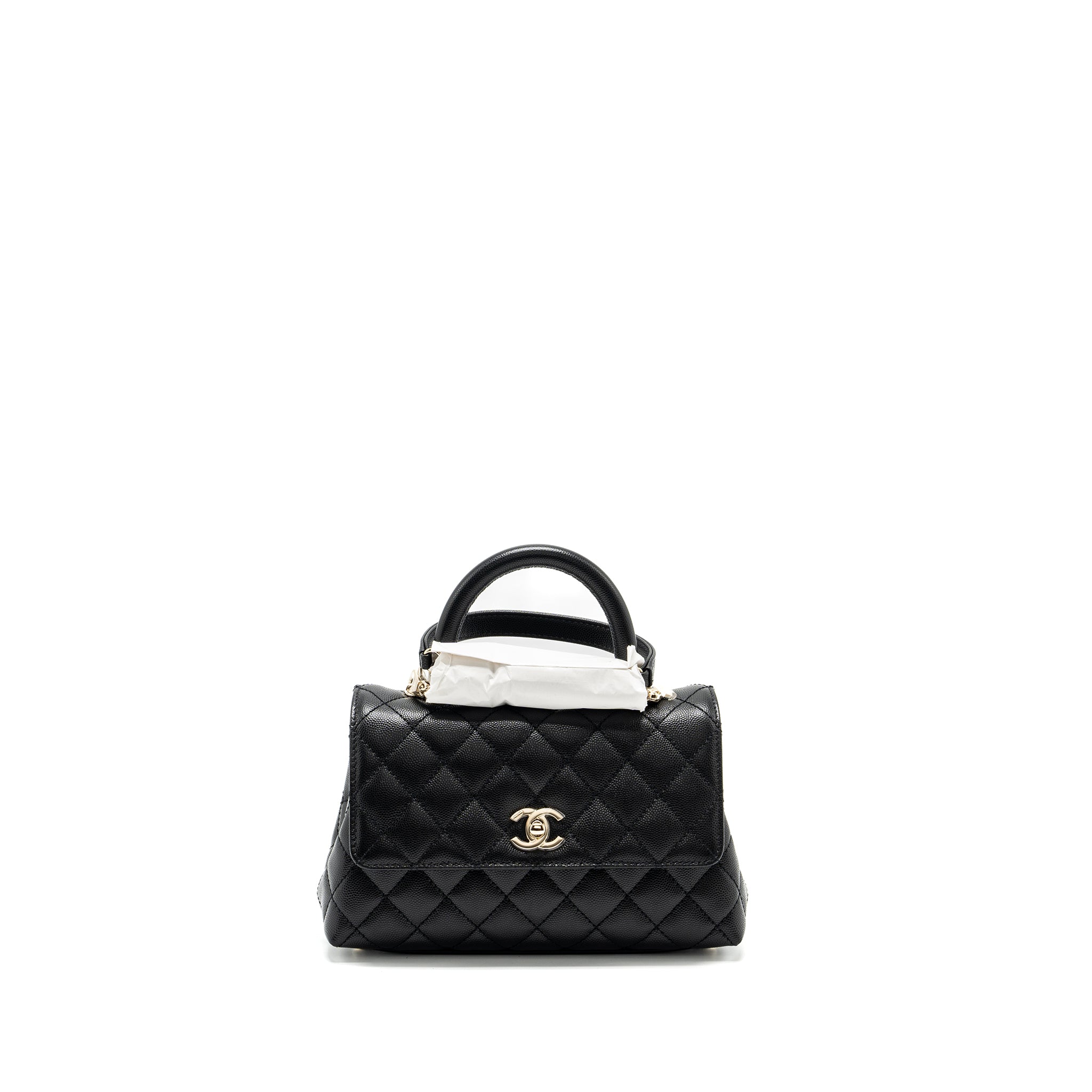 Chanel Small Coco Handle Caviar black L (microchip)