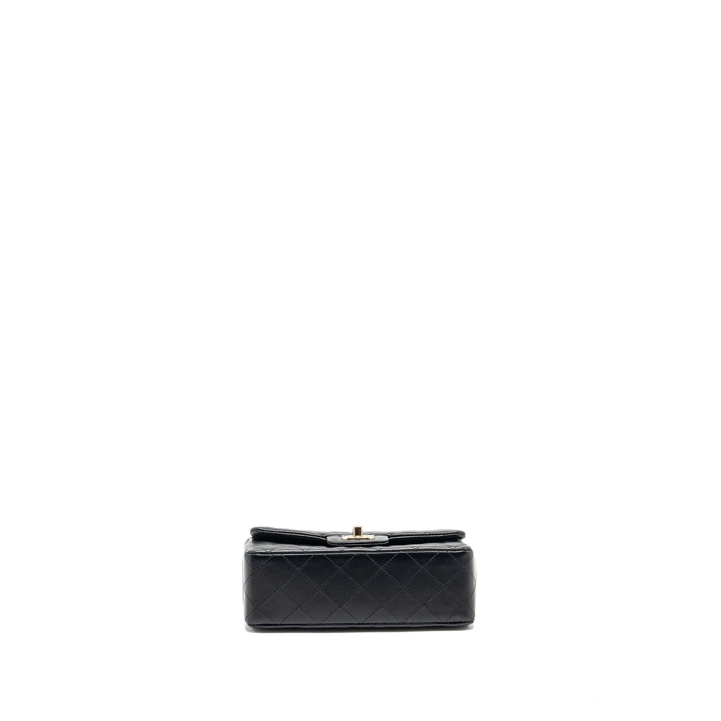Chanel mini rectangular flap bag lambskin black L (Microchip)