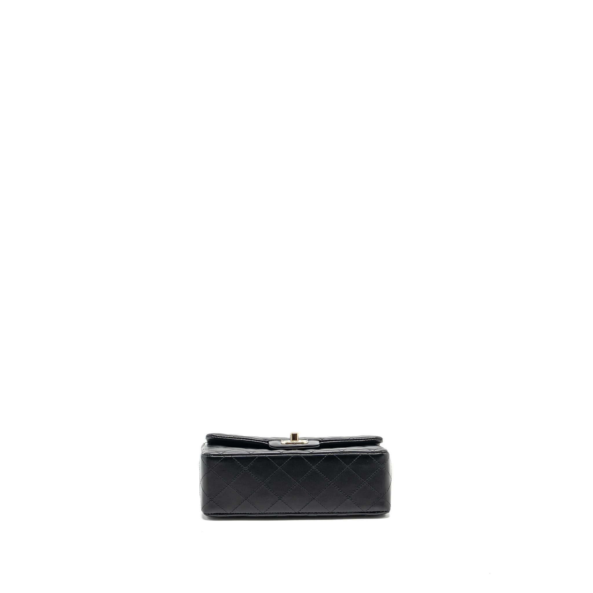 Chanel mini rectangular flap bag lambskin black L (Microchip)