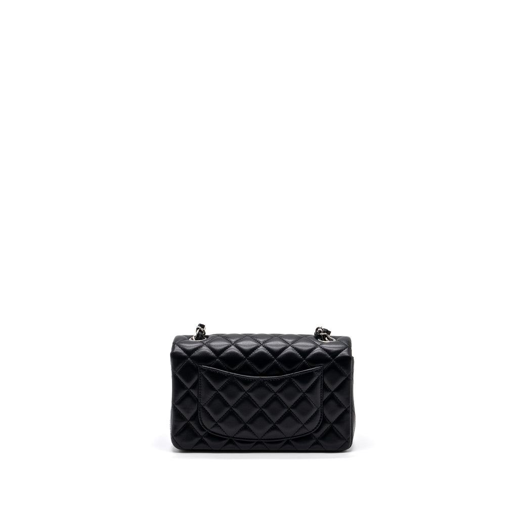 Chanel mini rectangular flap bag lambskin black  (MICROCHIP)