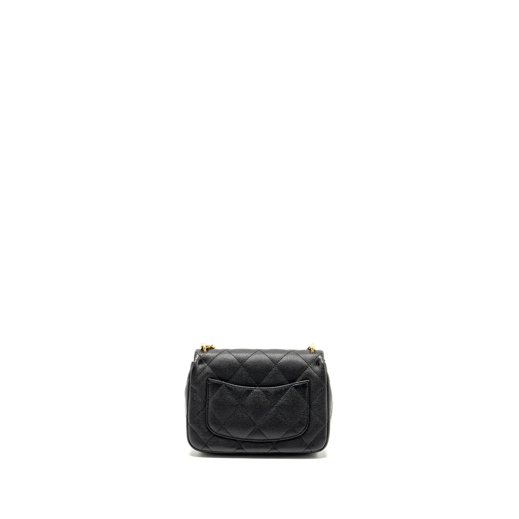 Chanel Coco Love Flap Bag Adjustable Chain Caviar Black  (microchip)