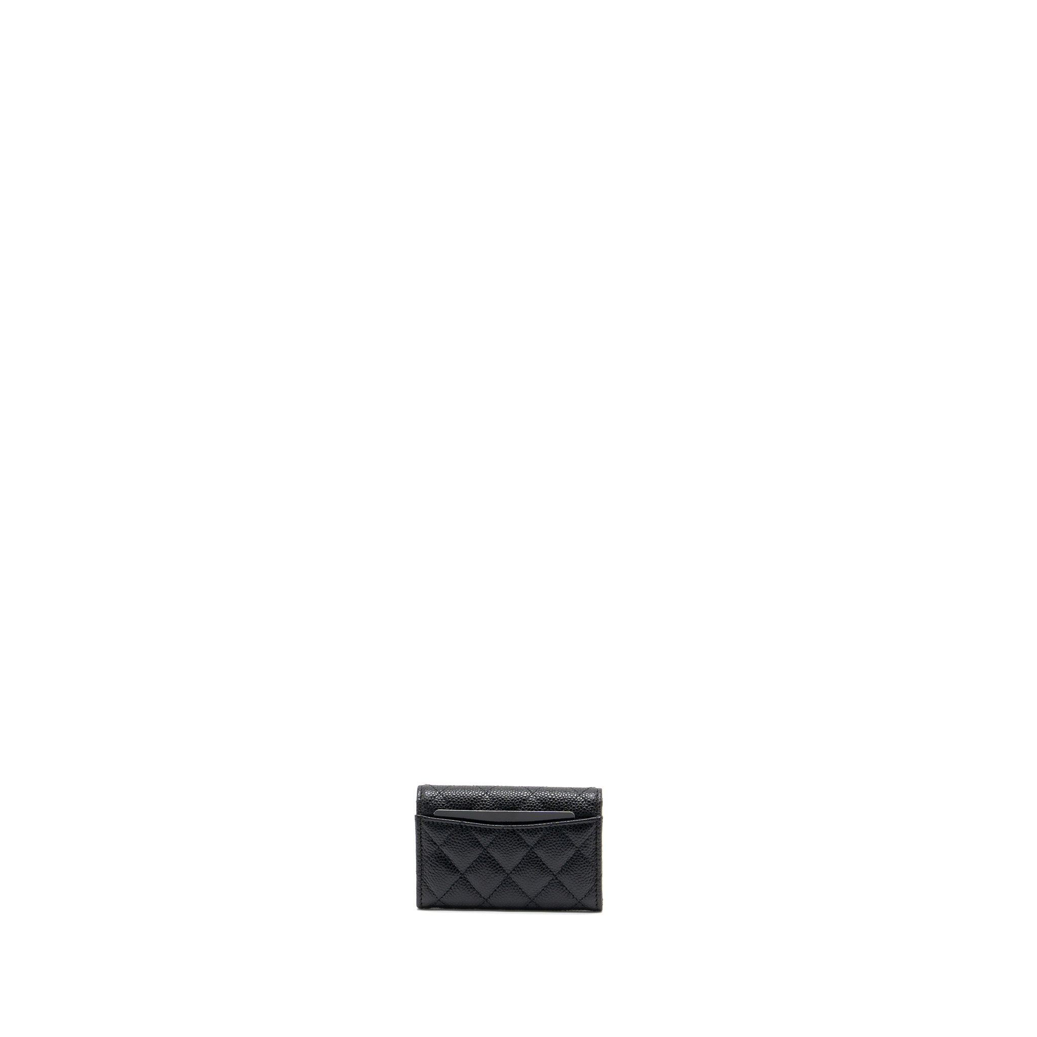 Chanel Classic Flap Card Holder Caviar Black  (Microchip)