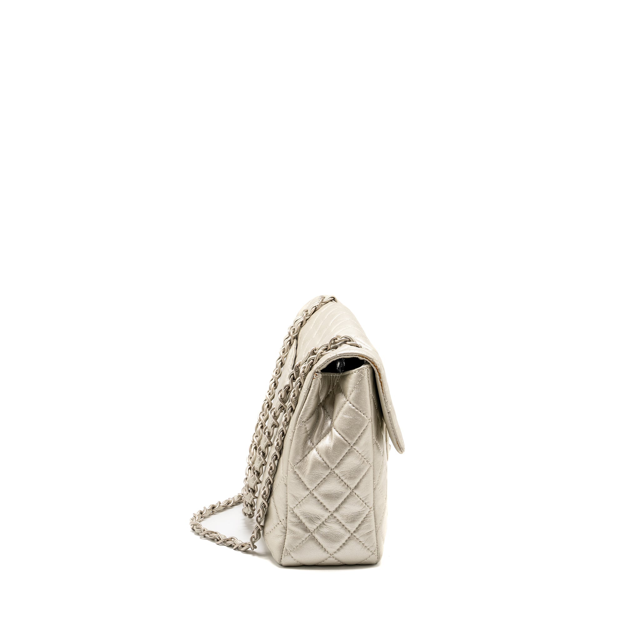 Chanel Classic Quilted Flap Bag Lambskin Metallic Pale Gold
