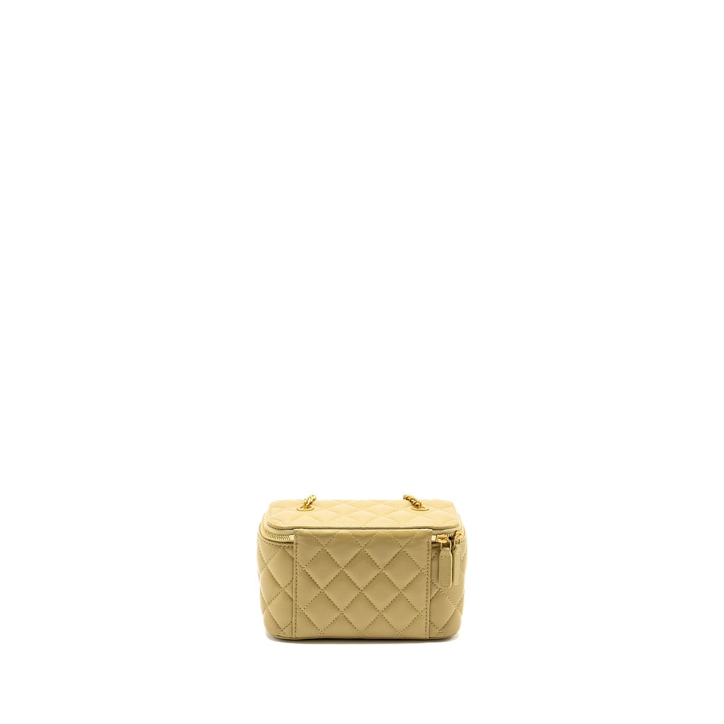Chanel Coco Letter Long Vanity With Chain Lambskin Green  (Microchip)