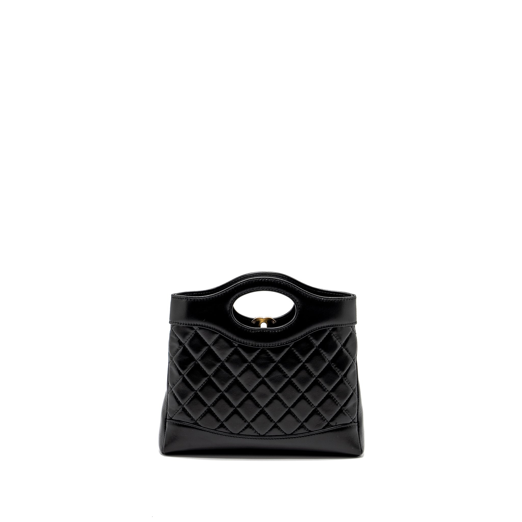 Chanel Mini 31 Bag Shiny Lambskin Black L (Microchip)
