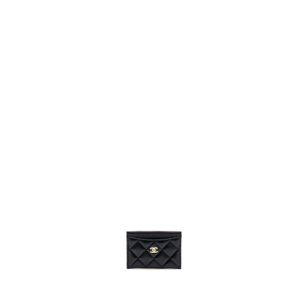 Chanel Classic Card Holder caviar black  (microchip)