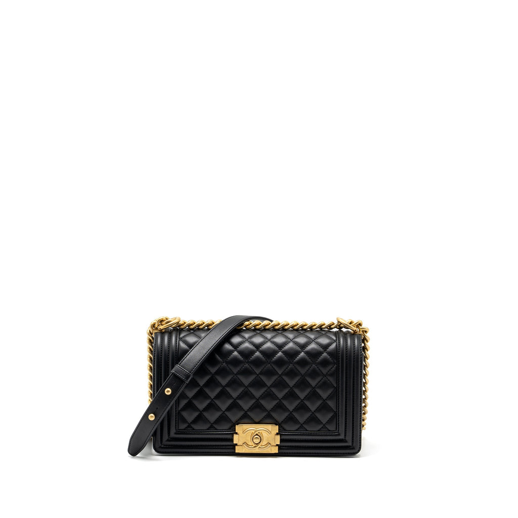 Chanel Medium Boy Bag Smooth Calfskin Black  (Microchip)