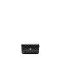 Chanel Pearl Crush Mini Flap Wallet with Chain Lambskin Black  (Microchip)