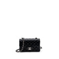 Chanel mini rectangular flap bag lambskin black  (MICROCHIP)
