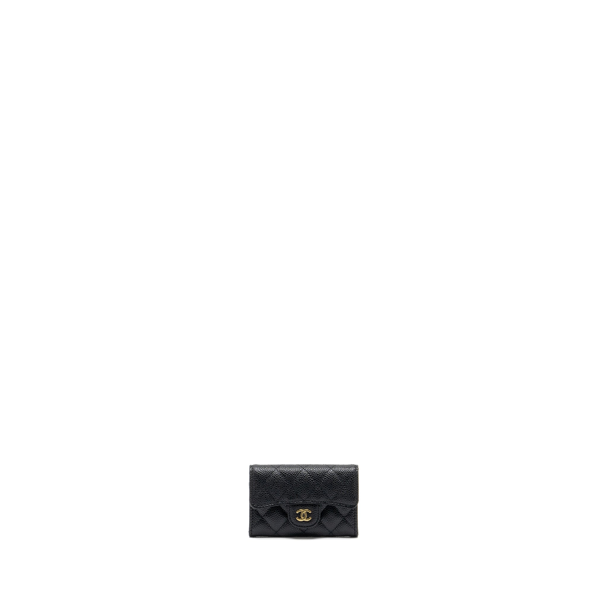 Chanel Classic Flap Card Holder Caviar Black  (Microchip)