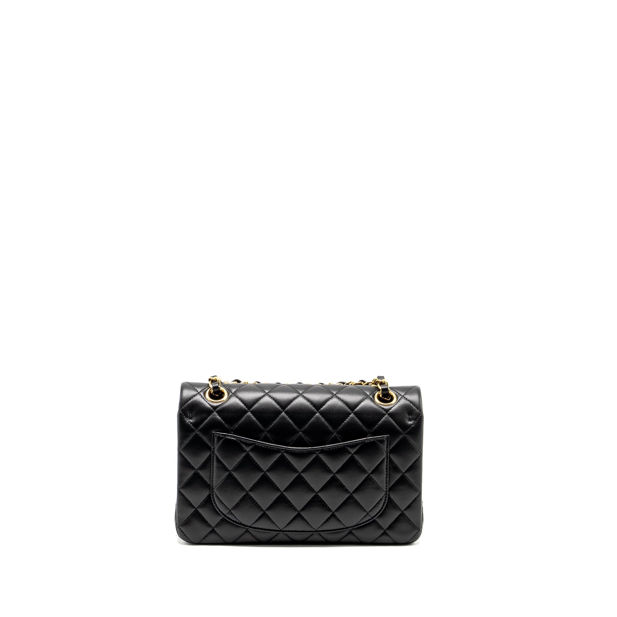 Chanel Small Classic Double Flap Bag Lambskin Black  (microchip)