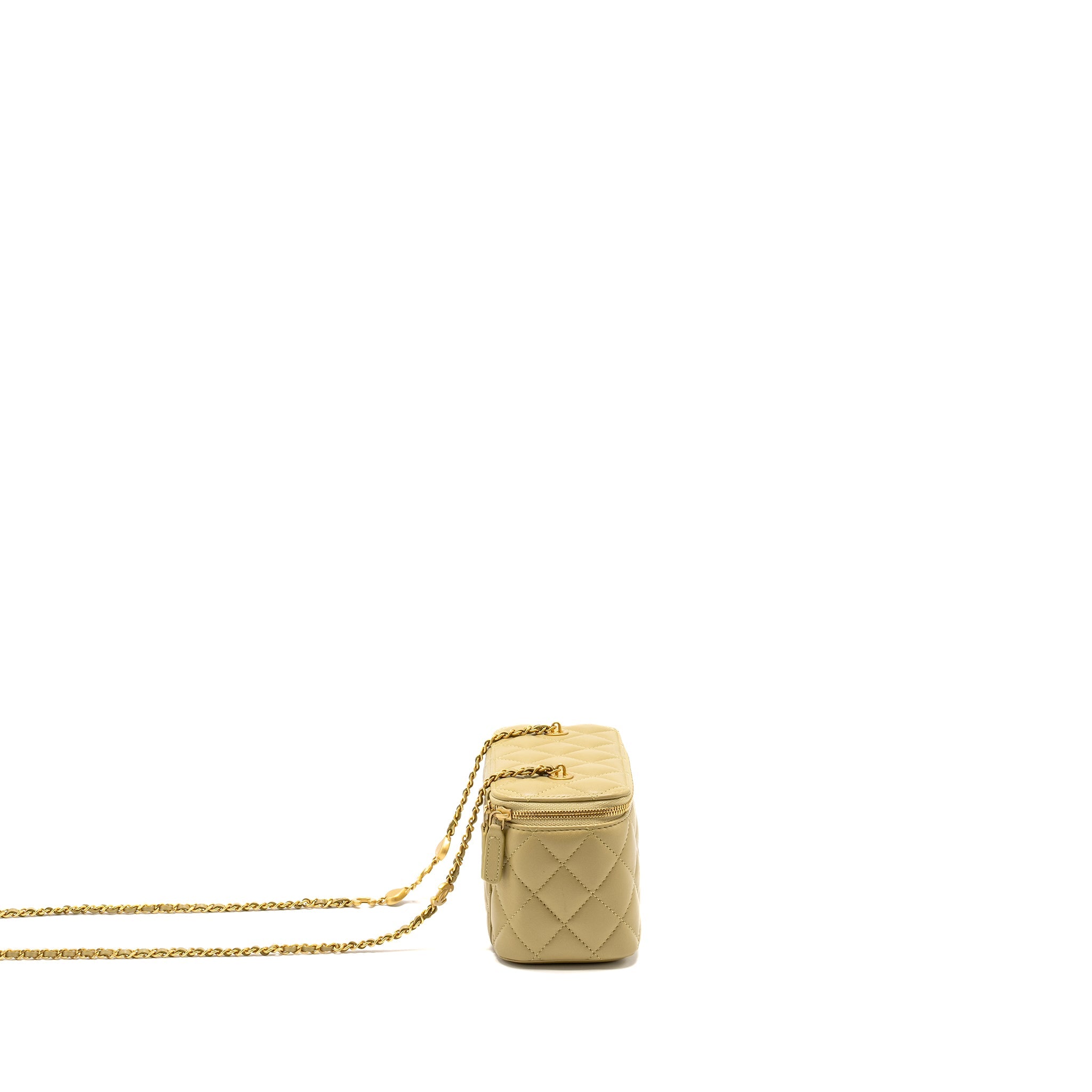 Chanel Coco Letter Long Vanity With Chain Lambskin Green  (Microchip)