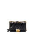 Chanel Medium Boy Bag Chevron Calfskin Black