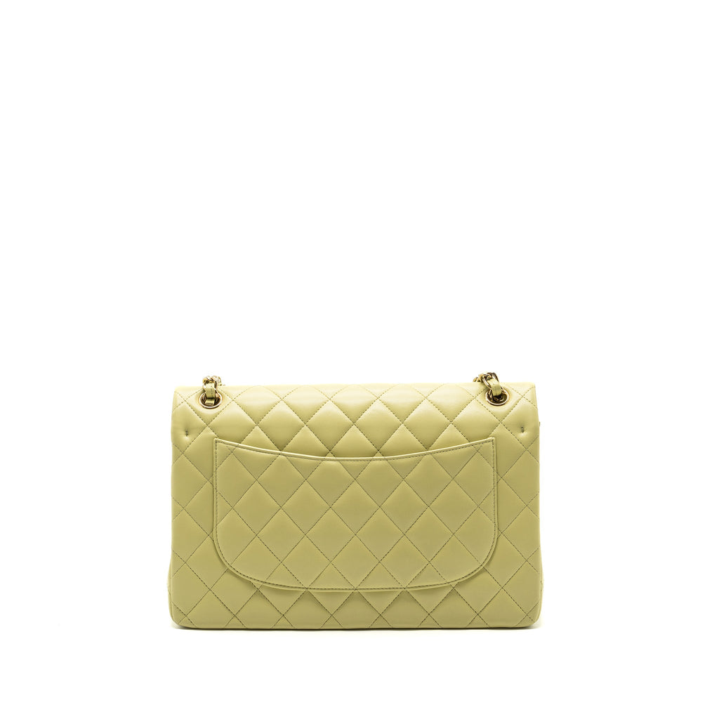 Chanel 23C jumbo classic double flap bag lambskin light green L (microchip)