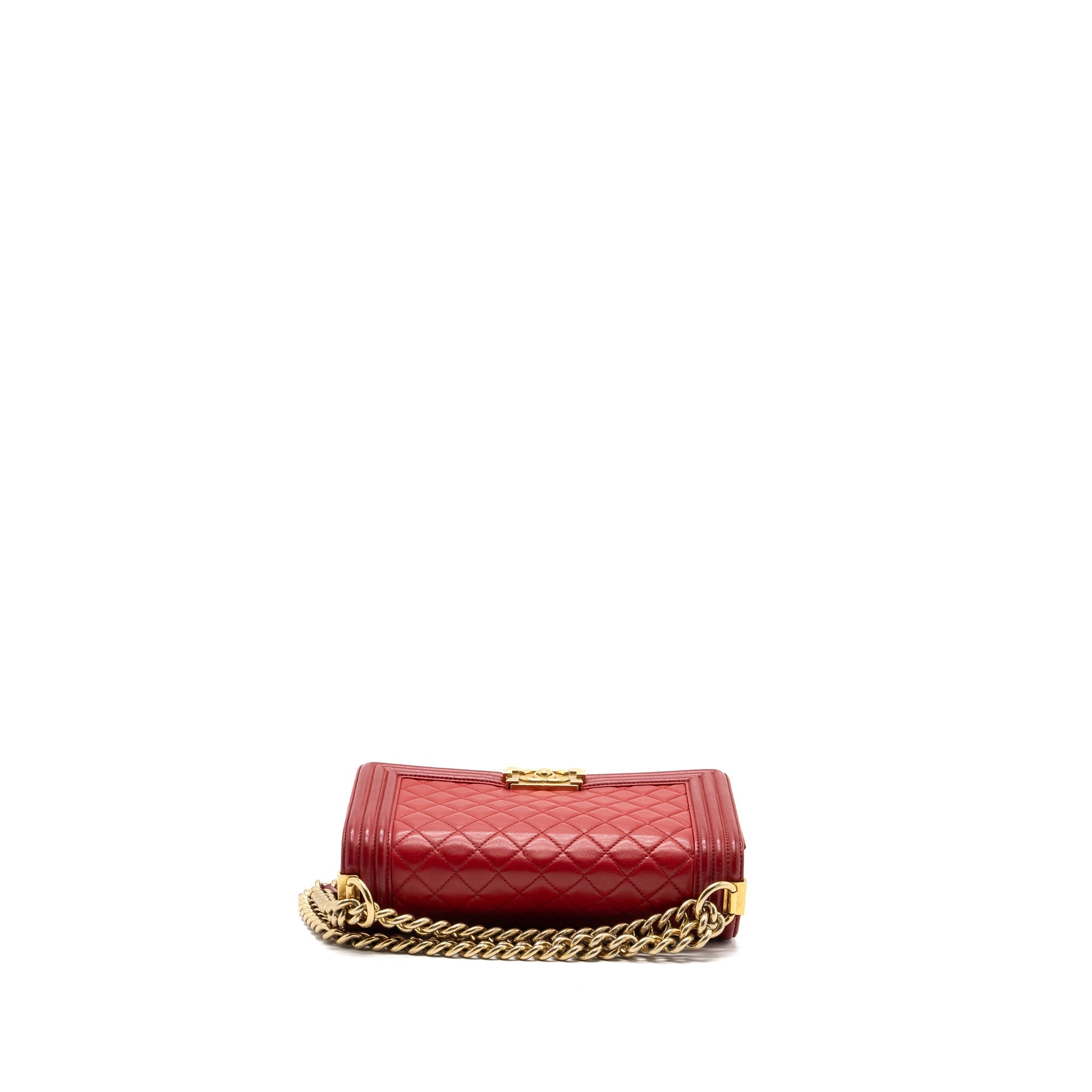 Chanel Medium Boy Bag Lambskin Red Brushed
