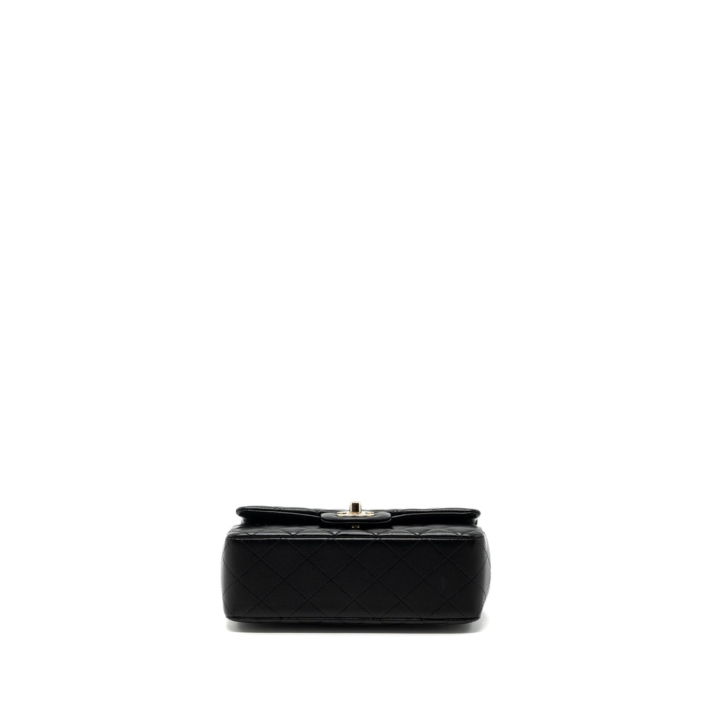 Chanel Top Handle Mini Rectangular Flap Bag Lambskin Black L(Microchip)