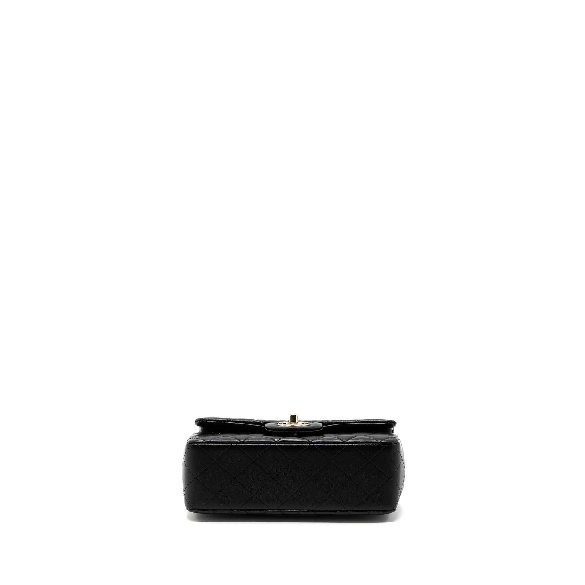 Chanel Top Handle Mini Rectangular Flap Bag Lambskin Black L(Microchip)