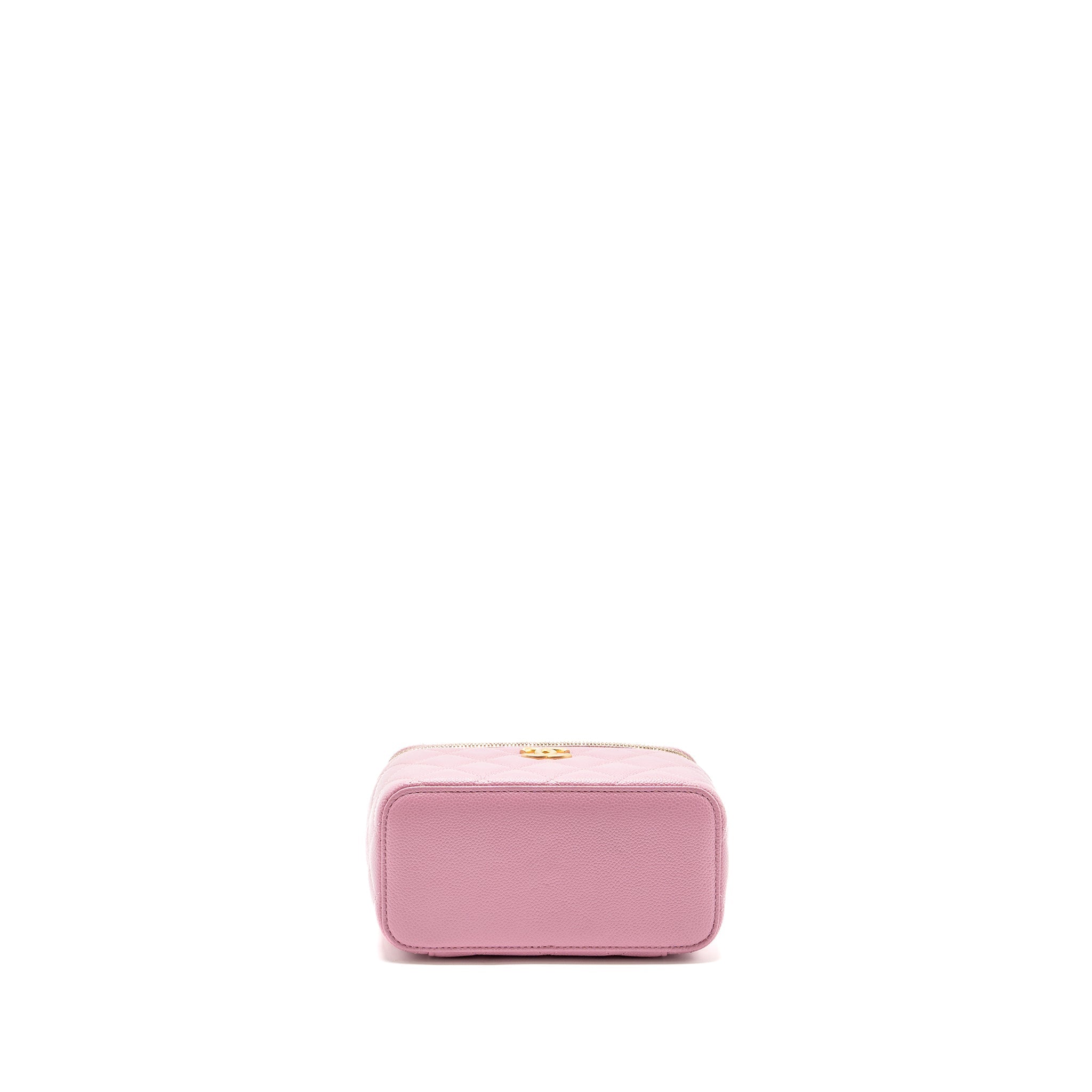 Chanel Letter Top Handle Long Vanity With Chain Caviar Pink