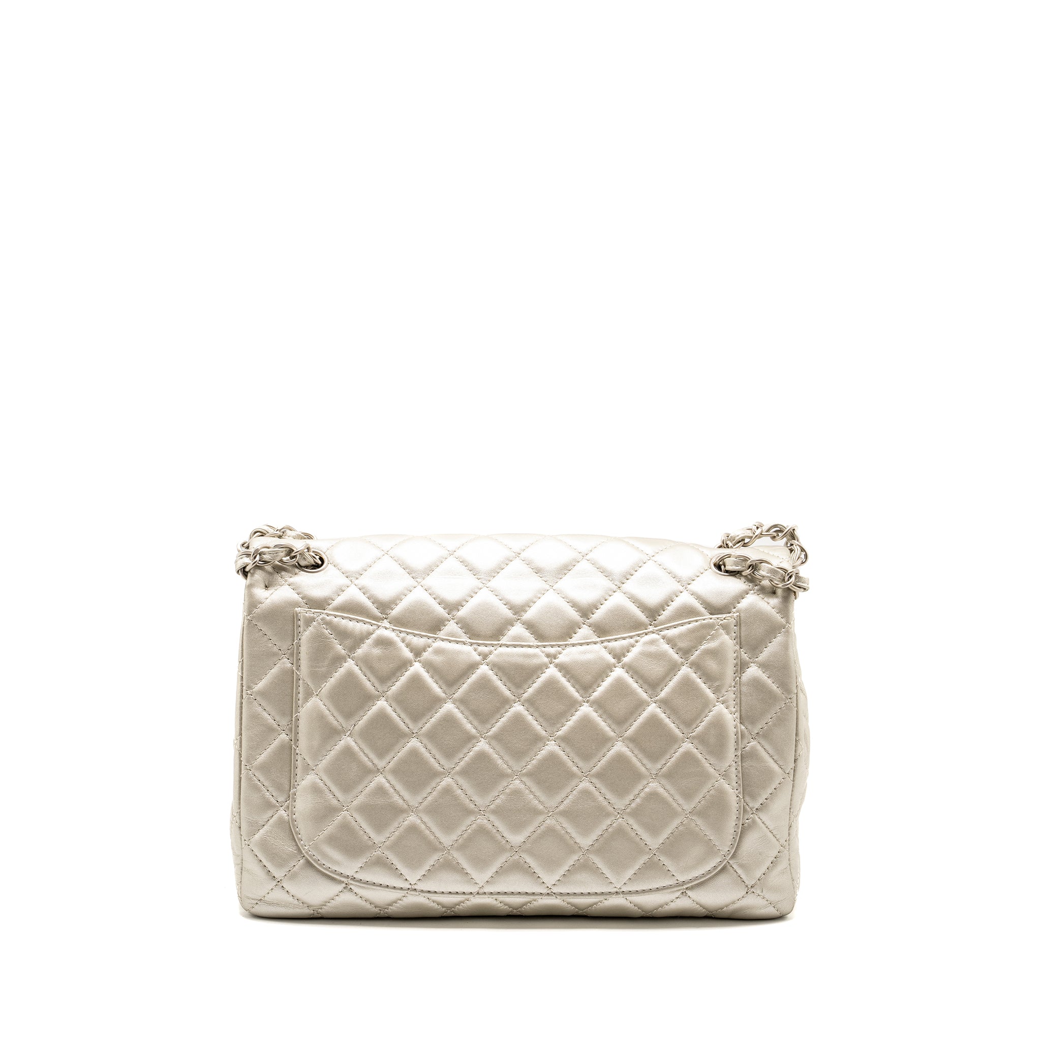 Chanel Classic Quilted Flap Bag Lambskin Metallic Pale Gold