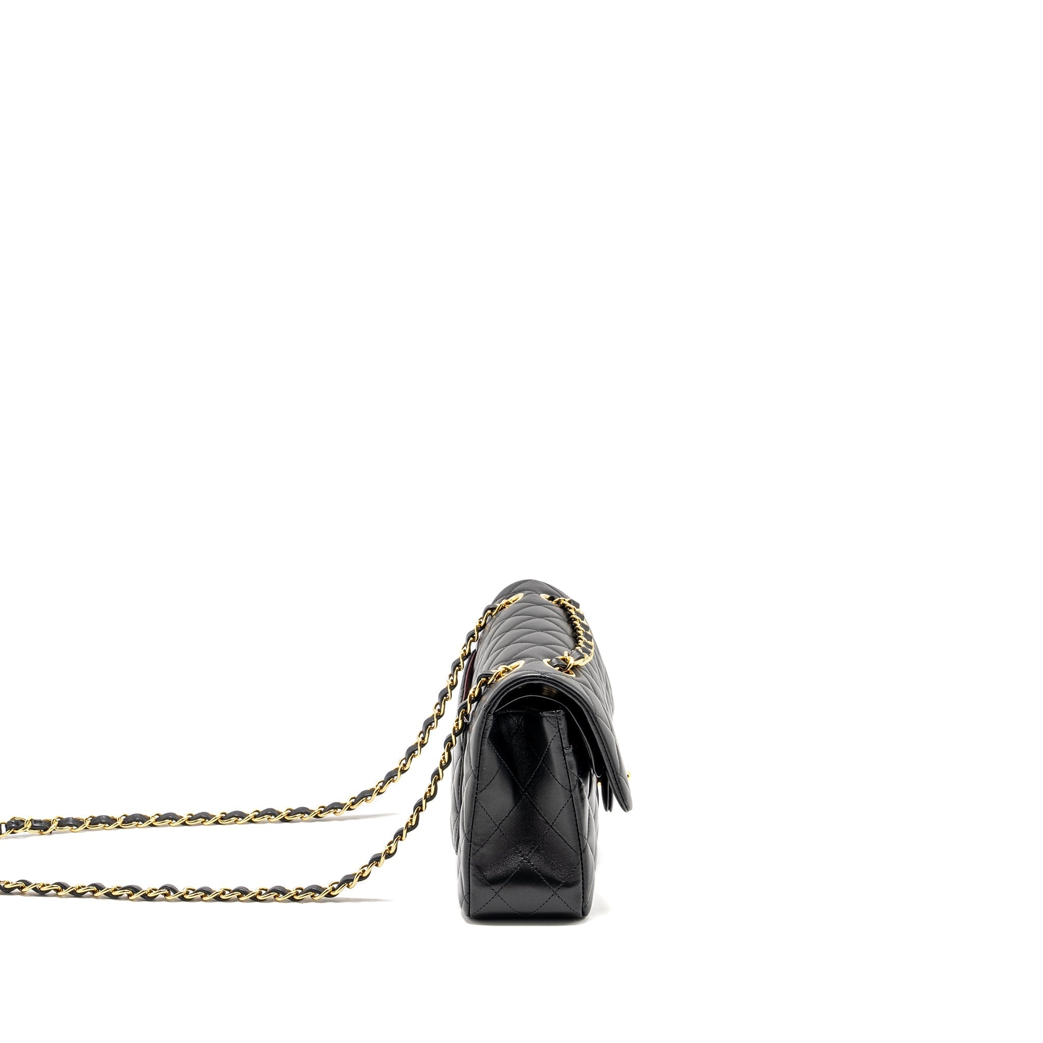 Chanel Small Classic Double Flap Bag Lambskin Black  (microchip)