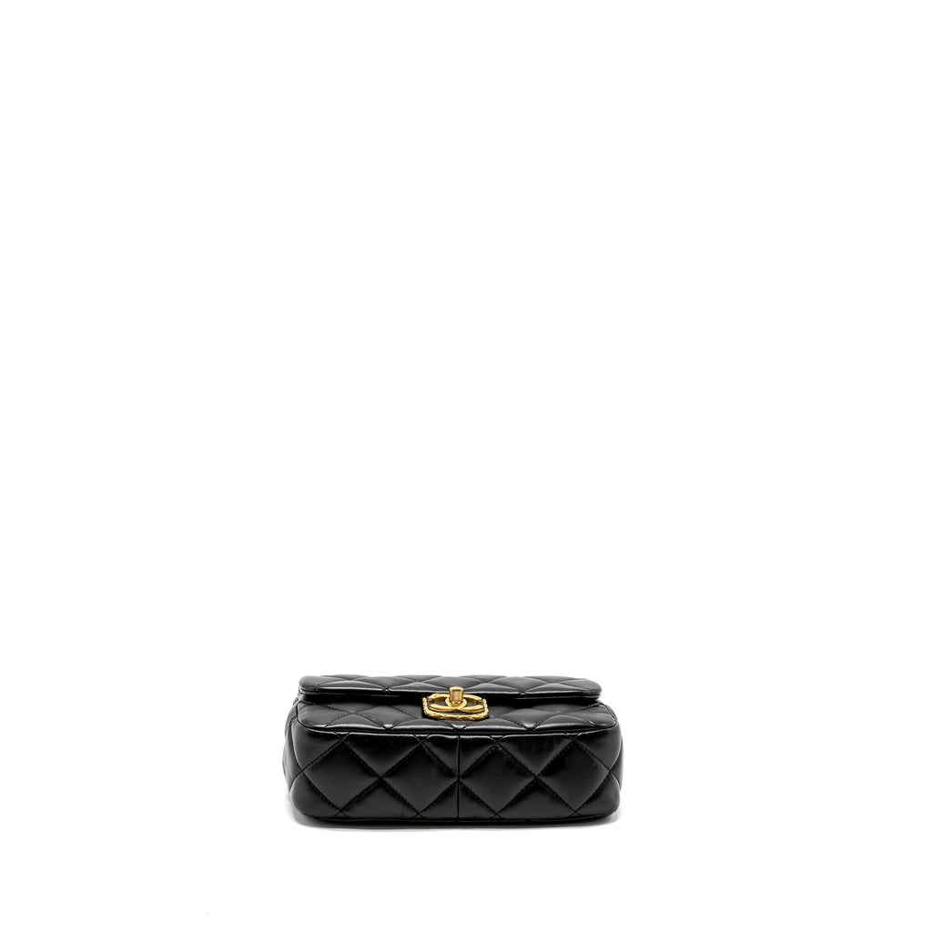Chanel 22B Mini FlapBag Lambskin Black  (Microchip)
