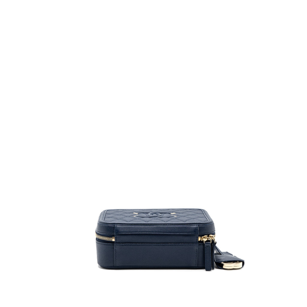 Chanel Filigree camera bag caviar dark blue L