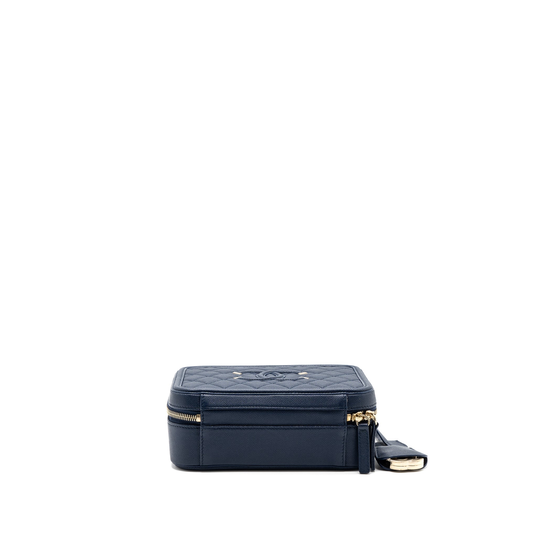 Chanel Filigree camera bag caviar dark blue L