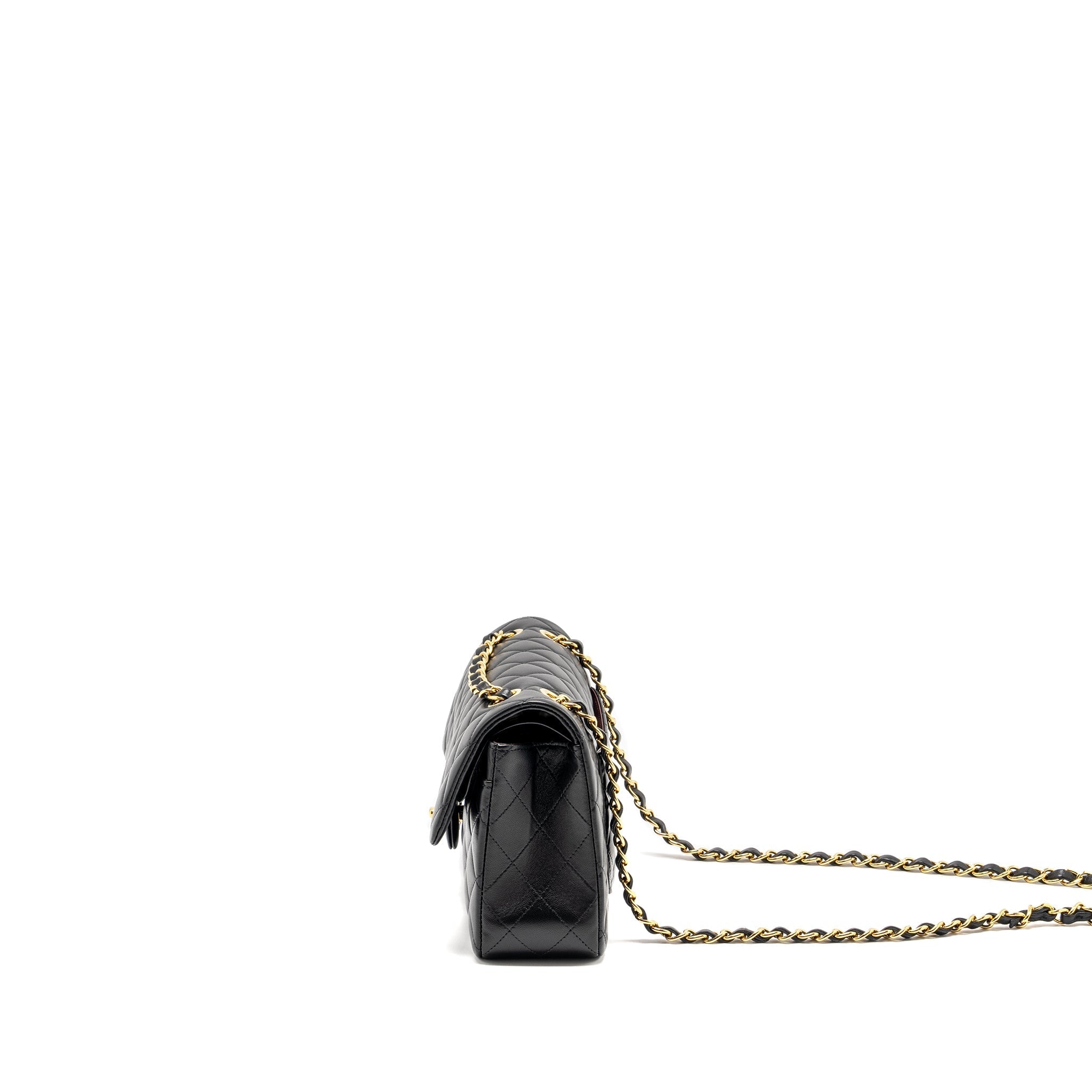 Chanel Small Classic Double Flap Bag Lambskin Black  (microchip)