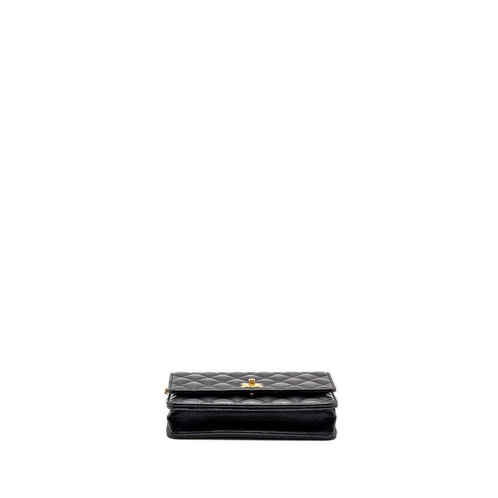 Chanel Pearl Crush Wallet on Chain Lambskin Black  (Microchip)