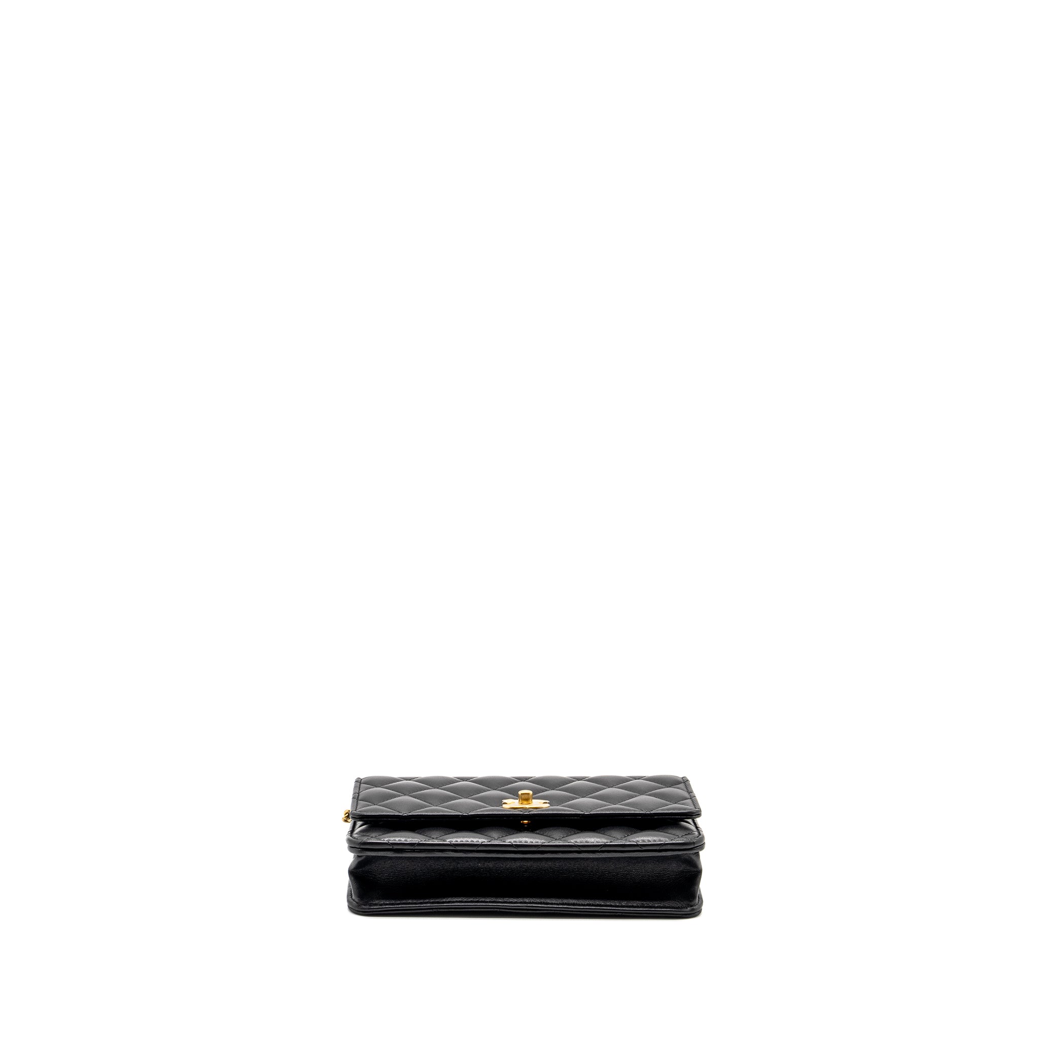 Chanel Pearl Crush Wallet on Chain Lambskin Black  (Microchip)