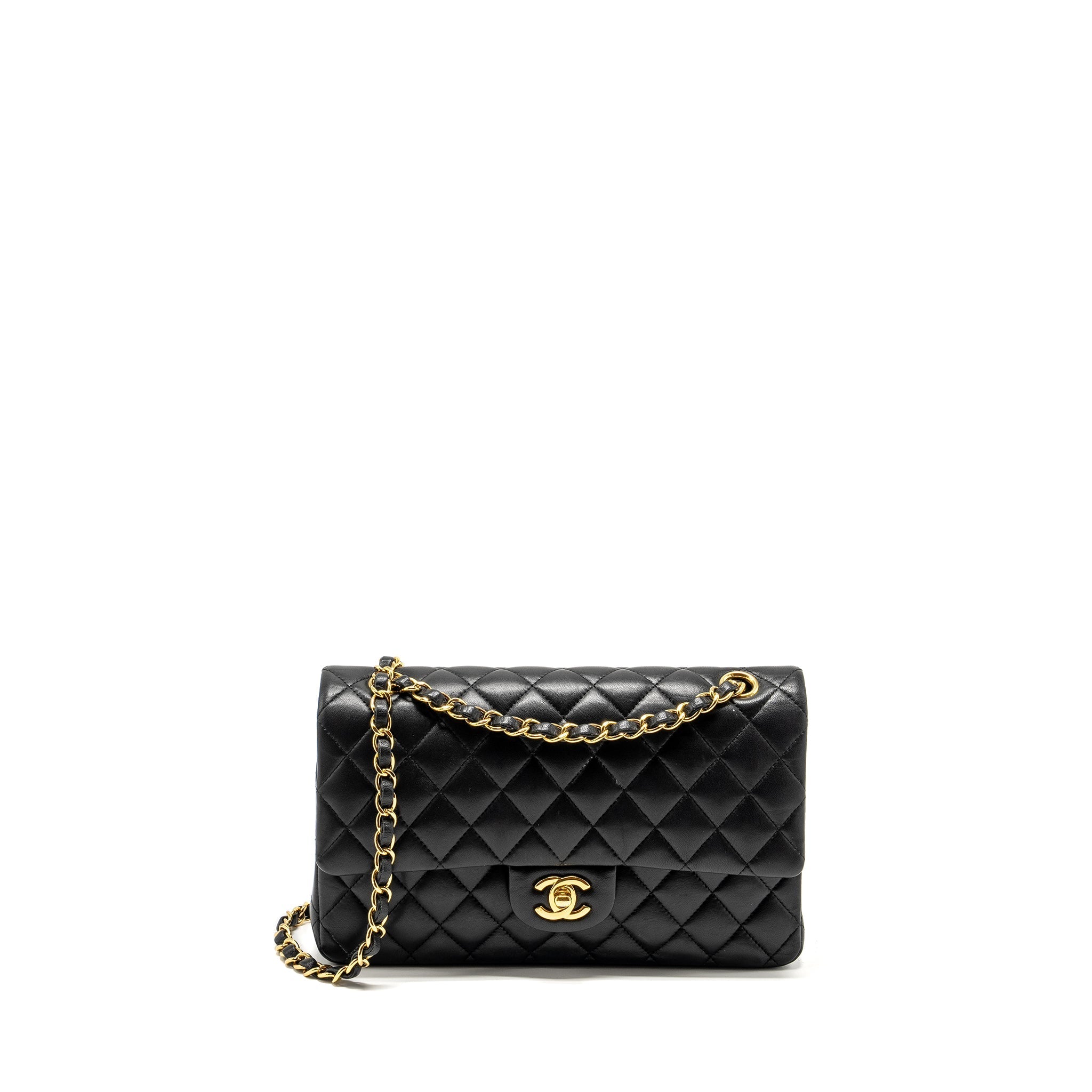 Chanel  Medium Classic Double  Flap Bag Lambskin Black