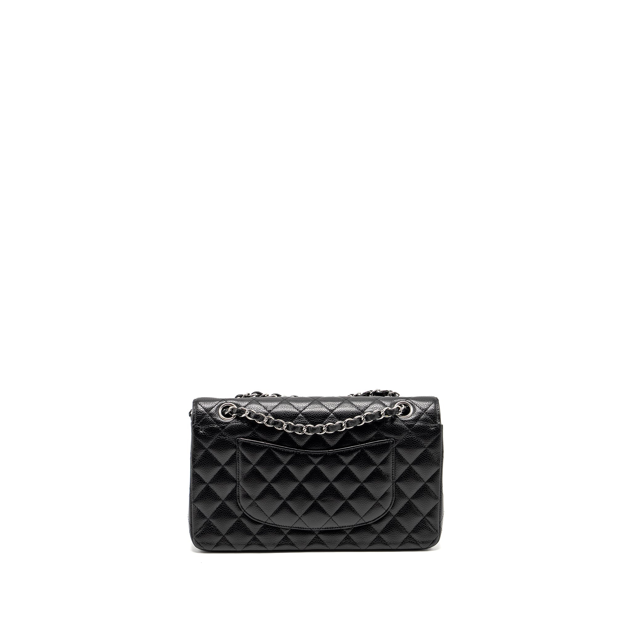 Chanel Medium Classic Double Flap Bag CAVIAR Black  (Microchip)