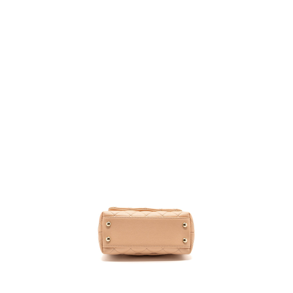 Chanel Mini Coco Handle Caviar Beige L