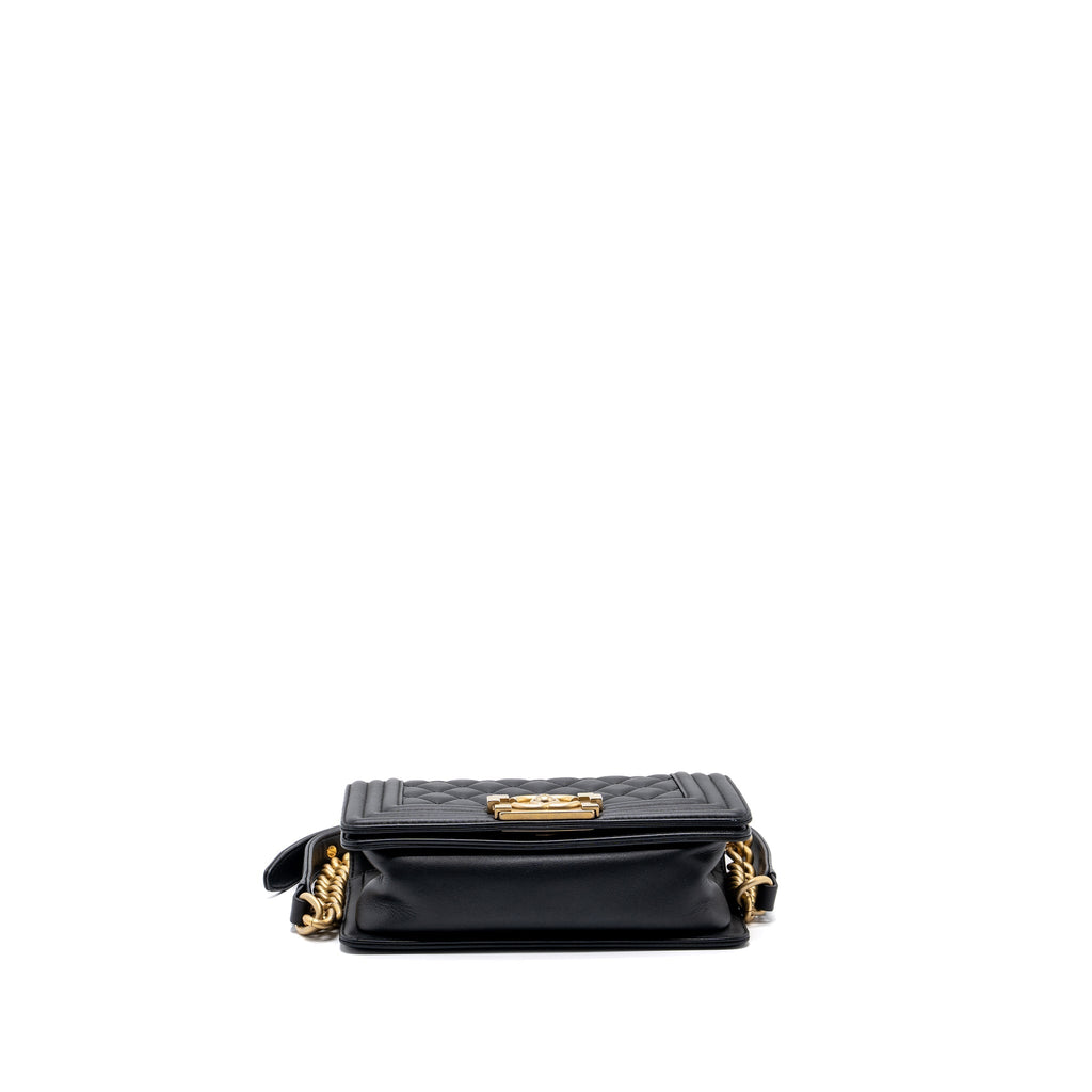 Chanel small boy bag calfskin black