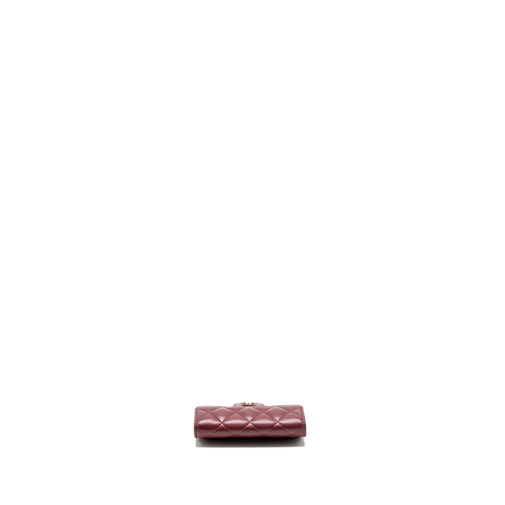 Chanel Classic Flap card holder lambskin burgundy