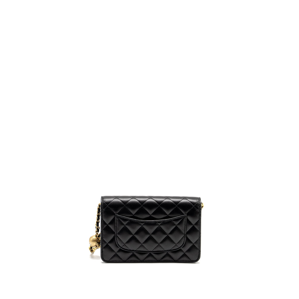Chanel Pearl Crush Wallet on Chain Lambskin Black  (Microchip)